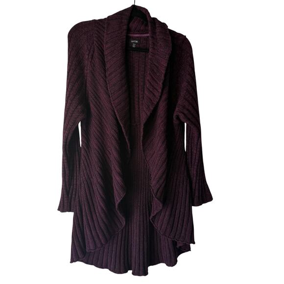 APT 9 Y2k Sweater Petite XL Open Front Cardigan Waterfall Knit Whimsigoth Grunge - Picture 1 of 9
